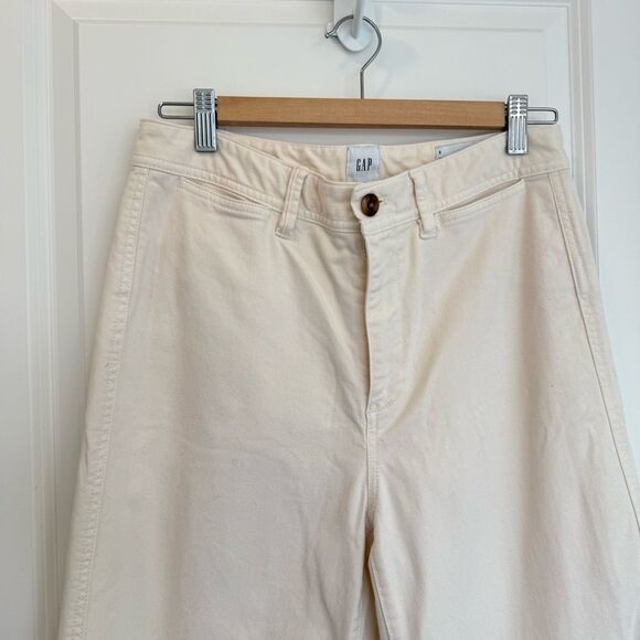 GAP | Cream High Rise Wide Leg Crop Jeans - Picture 2 of 12
